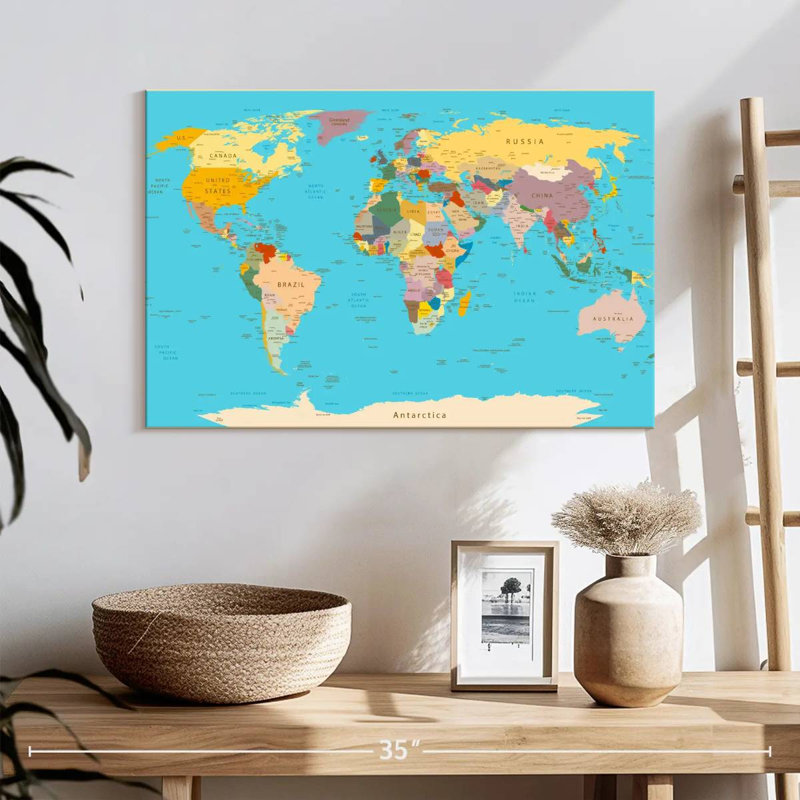 Detailed World Map - Print, null