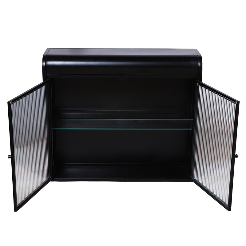 2-door Storage Cabinet - Antique Black, Style, Electrostatic Powder Coating For Rust Resistance Bathroom, Living Room, And Office Removable Shelves, Easy Installation