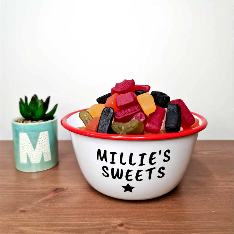 Personalised Sweets Bowl, 6cm H x 12cm W x 12cm D