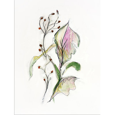 «Leaf and Flower 4» par Robert Robinson - peinture sur toile tendue