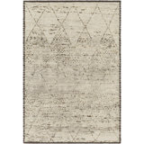 Khyber Hand Knotted Wool Abstract Area Rug in Brown