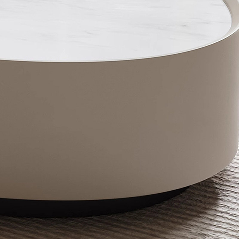 Table basse moderne minimaliste ovale en pierre frittée
