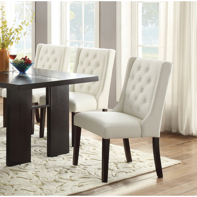 Fenway 19'' H Tufted Upholstered Side Chair, White