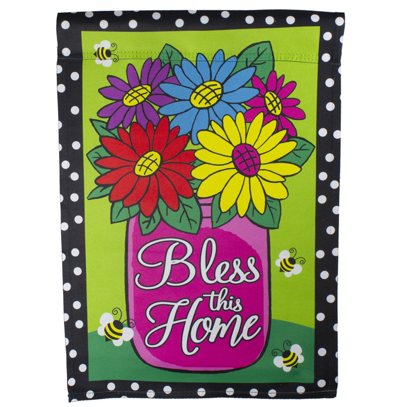 Drapeau «Bless this Home», H 18 po x l 12,5 po