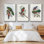Antique sépia botanicals VI, ensemble de 3 toiles encadrées sur toile