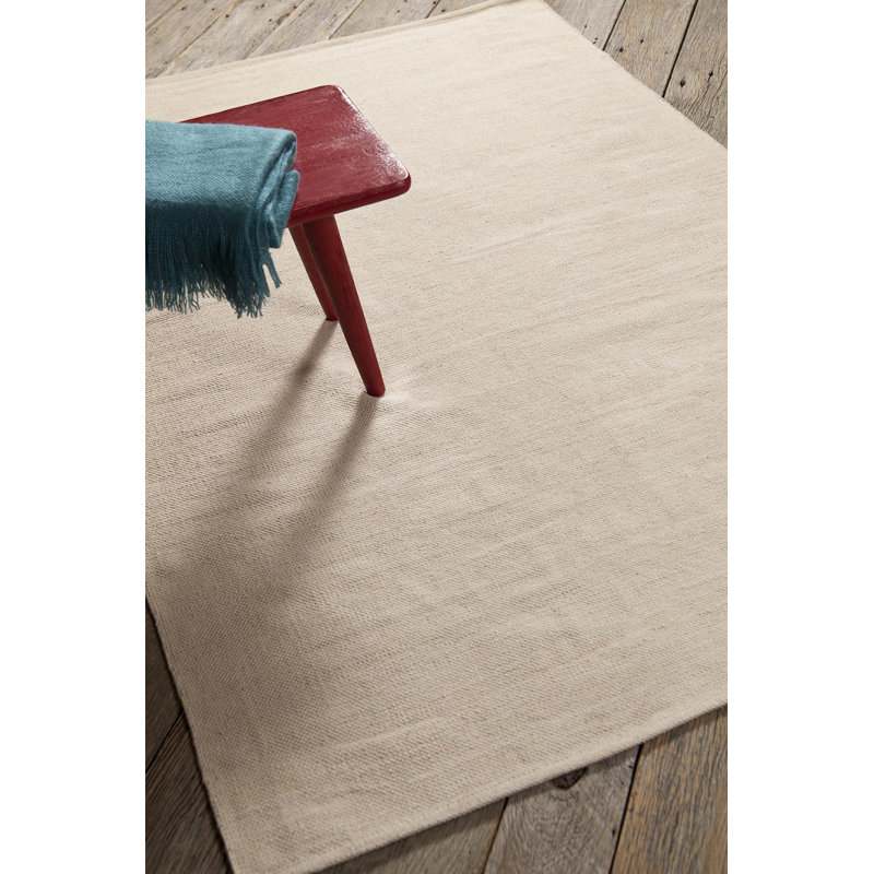 Temme Hand Woven Cotton Area Rug, Rectangle 5' x 7'6", Ivory