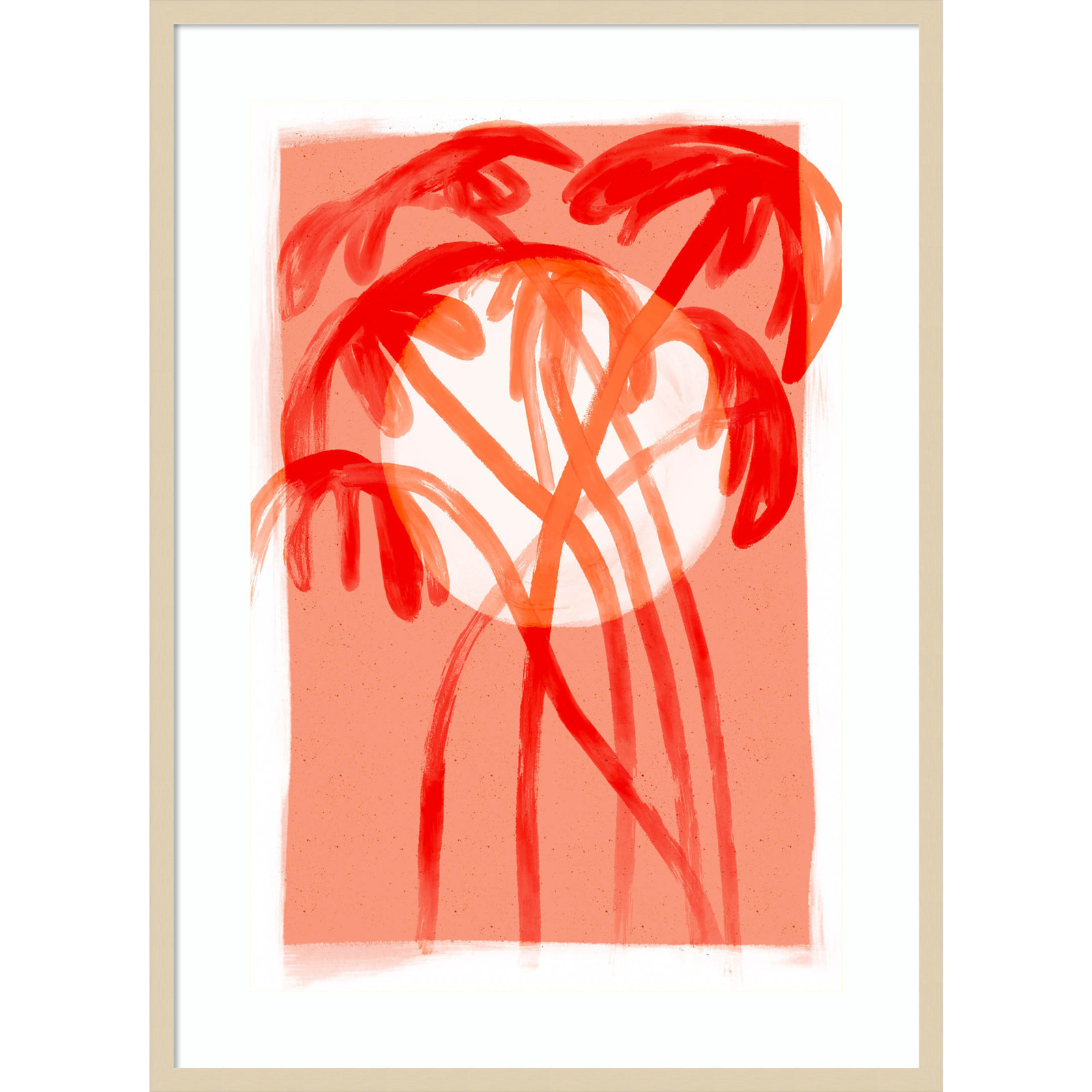 Galya "Palms at Sunset" Print by Treechild, Brown, 41" H x 30" W