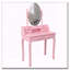 Ensemble de coiffeuse avec miroir à lumière rose, 4 tiroirs et tabouret Pink Princess-1088115952