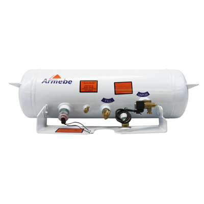 Flame King 5.9 Gallon ASME Horizontal Steel Propane Tank with Remote Fill and Bleeder Fittings