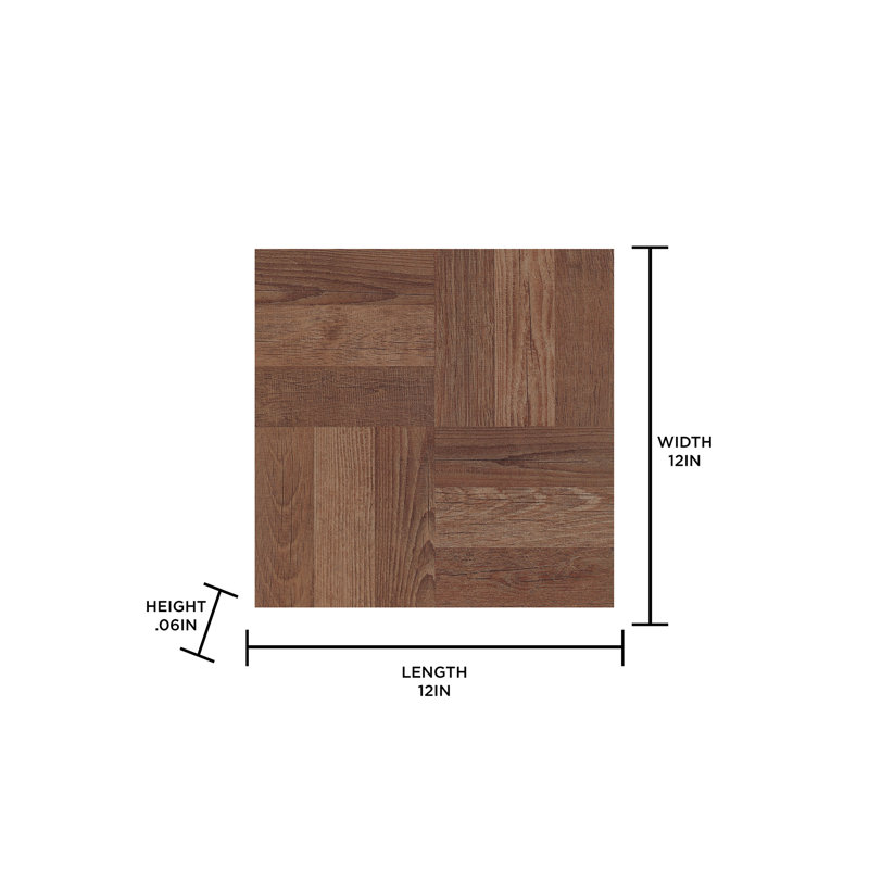 Planche de vinyle 24 po x 60 po x 1,5 mm Parquet