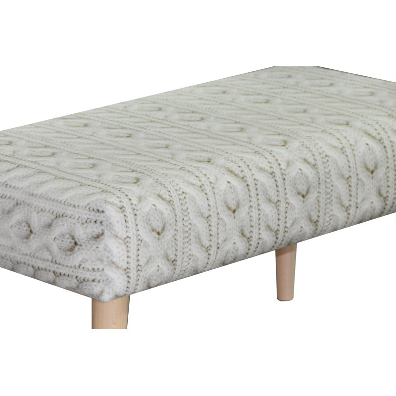 Scandi Polyester Blend Upholstered Bench