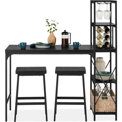 3-Piece Counter Height Dining Set, Desk, Ba...