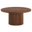 Table basse ronde et cannelée en noyer satiné 32 po Rollan-988844248