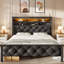 Base de lit tapissier grand format Farmhouse avec lumières DEL et station de charge-1529337341-1529337342