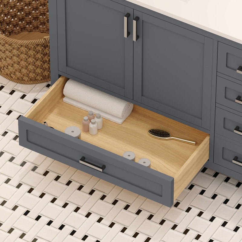 Base de meuble-lavabo double Rooh 71, Gris anthracite