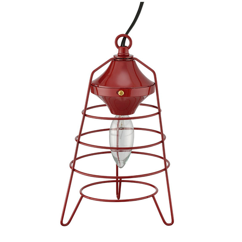 Lampe de table 9,5 "de haut, conception de lanterne de camp, rouge