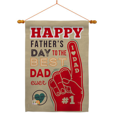 Polyester à 2 faces 40 x 28 po Best Dad ever Ensemble de drapeaux