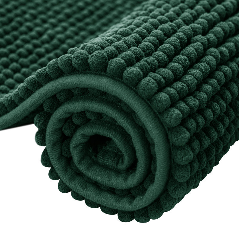 Tapis pour salle de bain Azriah Luxury Chenille, L 24 po x L 60 po, Céladon