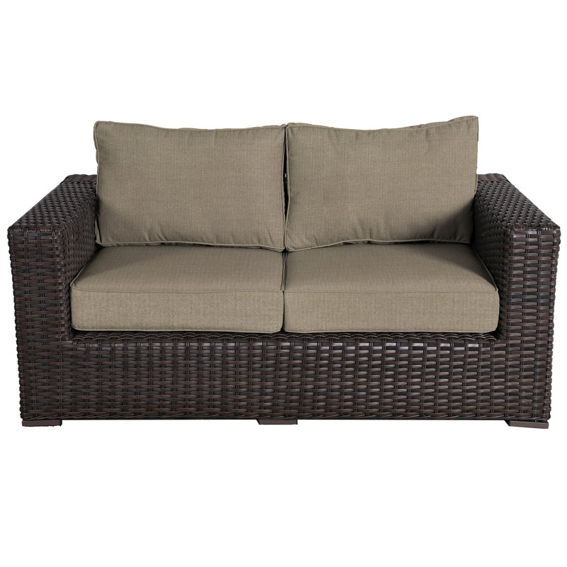 Woodham 65'' Wide Loveseat with Cushions, Taupe