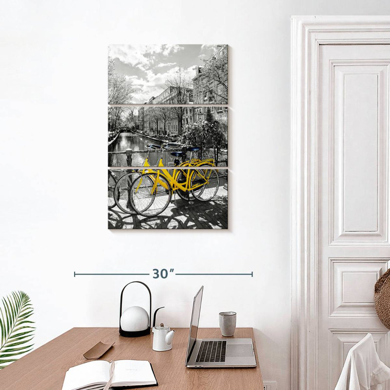 Mehar Yellow Bikes Pop, 74" H x 48" W