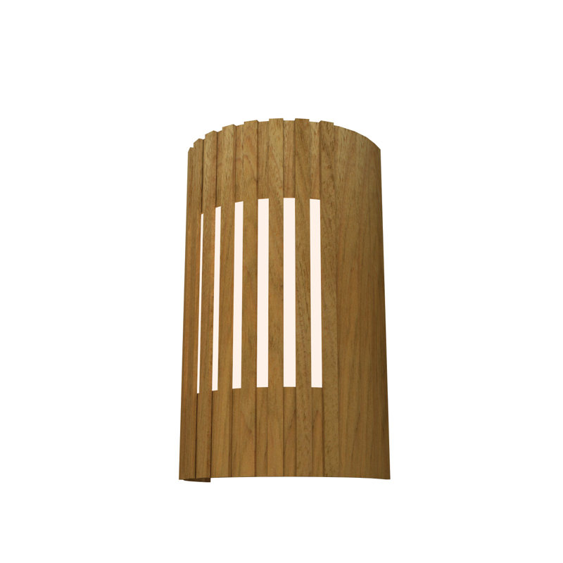 Imbuia Wood LED Wall Sconce with Slatted Design