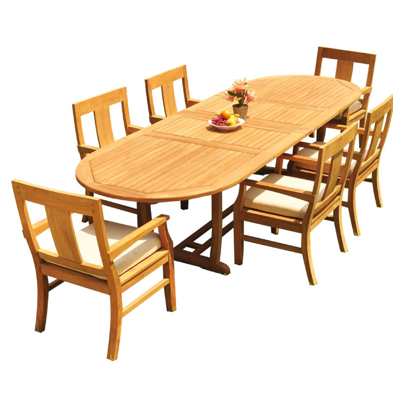 Osborne Outdoor 11 - Piece Teak Dining Set, 30.5" H x 82" L x 40" W, Set of 6