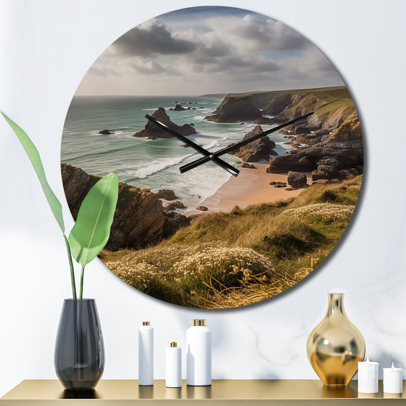 Horloge murale en métal Coastal Horizons V, Petit