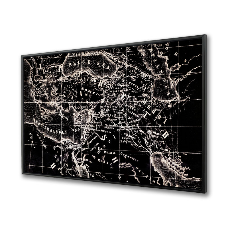 Anciennes cartes marines - vue sur les villes, décor de toile encadrée
