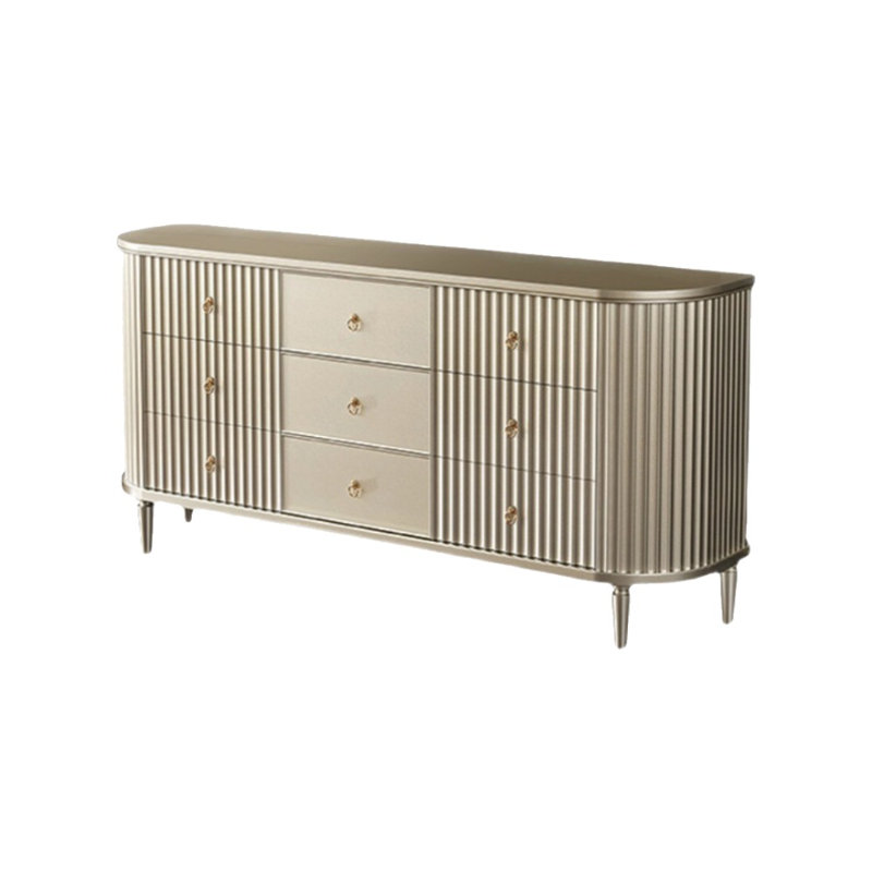 Armoire d'appoint en bois massif champagne doré