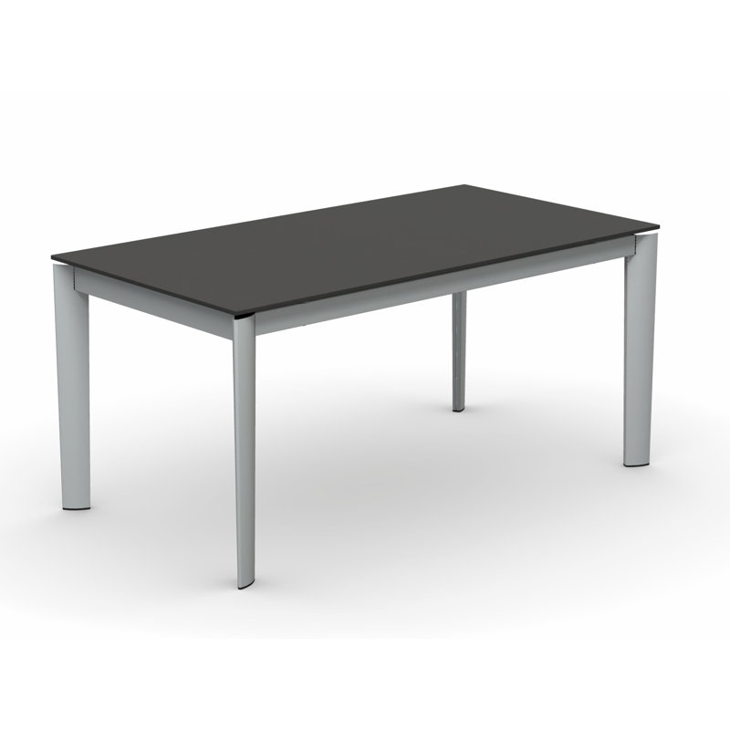 Lord Extending Table with Ceramic Top and Metal Frame, Matt Optic White