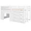 Solid Wood Twin Size Loft Bed - White, With Cabinet And Shelf For Practical Use White Frame Functional Cabinet/Shelf