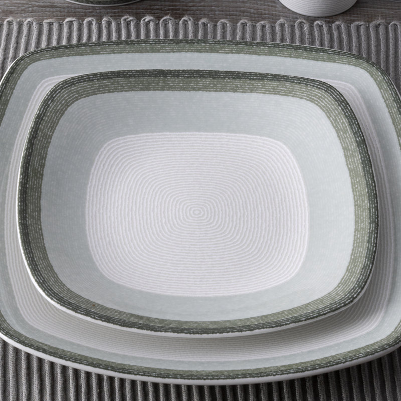 Noritake Colorscapes Layers Square Salad Plates, 8-1/4", Sage