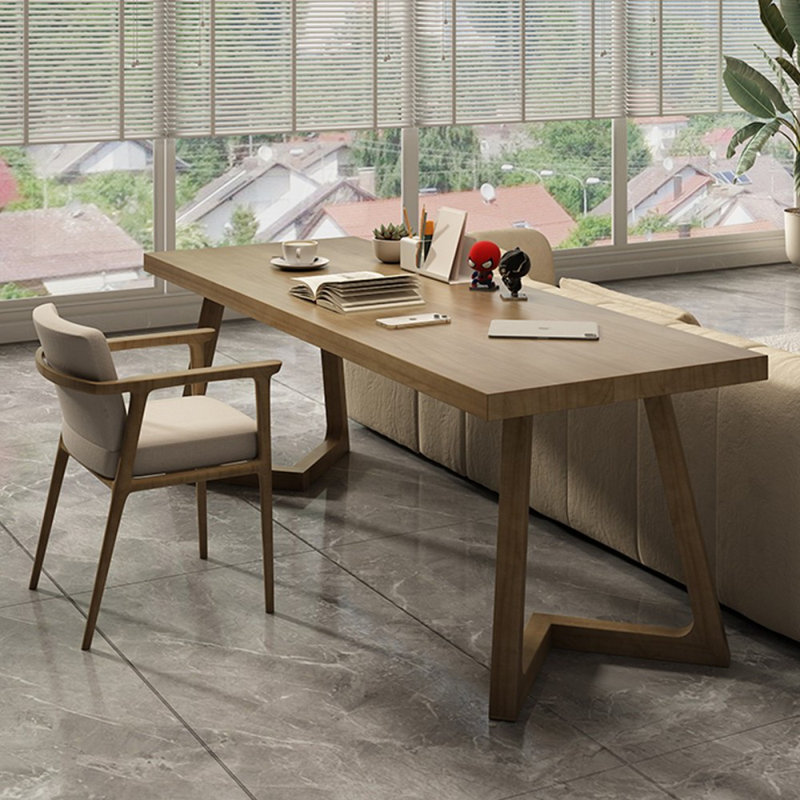 62.99" Brown Rectangular Solid Wood Office Sets