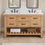 Meuble-lavabo double autoportant 60 po avec plateau en pierre reconstituée Barron