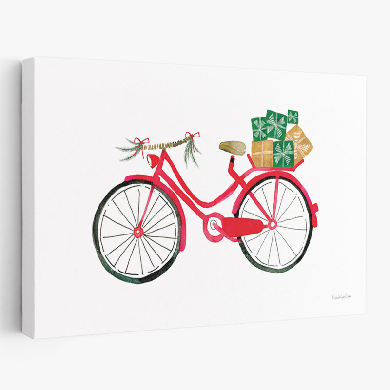 Livraison de Noël II - vélo, vélos, art noir, H 32 po x l 48 po