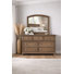 Alek 64.75" W Transitional 7-Drawer Solid Wood Dresser & Mirror Set
