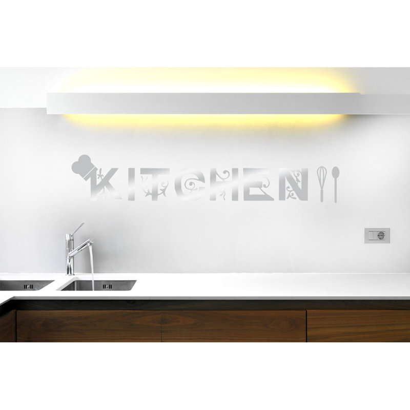 Food & Beverage Wall Decal, Shiny Silver, Large