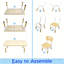 Kids Table and 4 Chairs Set, HDPE Plastic Children's Furniture with Height Adjustable, Toddler Table Set for Classroom, Nursery and Home, Easy to Clean, 120 x 60 cm-724601230