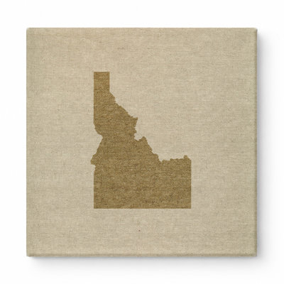 Idaho State Silhouette — Square Canvas Wall Art