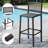 3-Piece All-Weather Wicker Outdoor Tiki Bar Set With 2 Height Stools, Storage Shelves & Wind-Resistant Canopy, Patio Bar Set For Garden, Backyard, Outdoor Leisure-1163239029