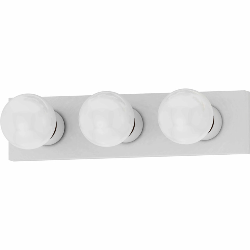 Barre d'éclairage de salle de bain murale blanche à 3 lumières l 18 po d'intérieur, Blanc
