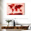 Éclaboussures de peinture sur la carte du monde Aliaz - rouge-107850420