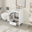 Meuble-lavabo de 20 po avec lavabo, armoire de salle de bain avec porte à fermeture douce, support de rangement et tiroir, blanc