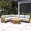 Ensemble de conversation de patio pour 6 personnes avec coussins Acacia