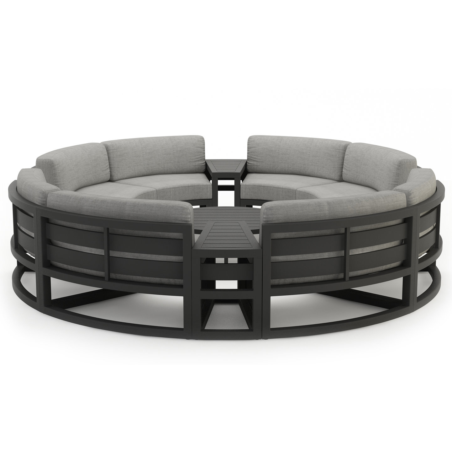 Bergeron 8 - Person Patio Conversation Set with Cushions, Cast Silver Sunbrella®, Slate