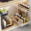 Tablette de rangement réglable sous l'évier à 2 niveaux pour la cuisine, la salle de bain et le rangement des armoires-108581162-108581160