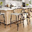 Tabouret de bar moderne en osier Daishun avec assise en tissu et structure en acier thermolaqué-717858044