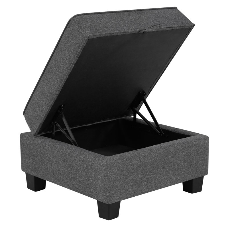 Canapé modulaire avec rangement USB et Type C, Polyester gris foncé