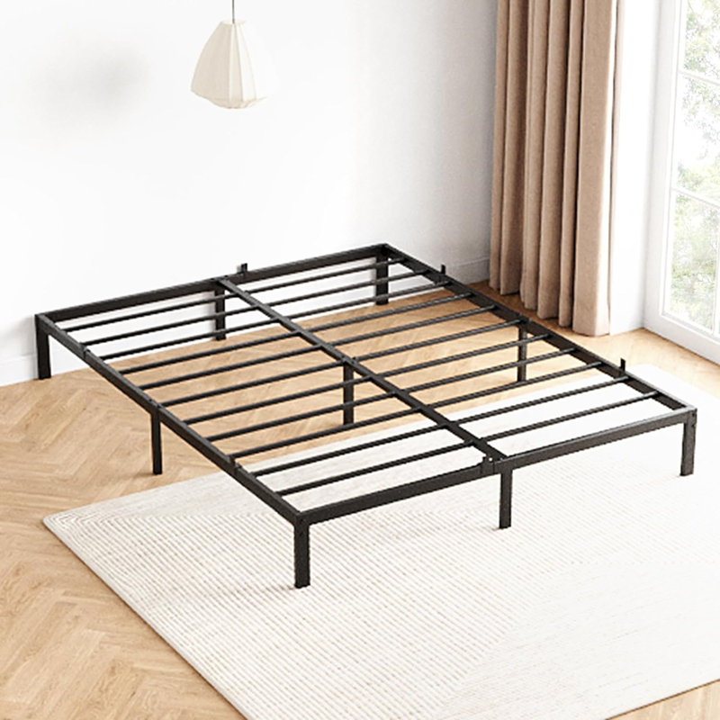10 Inch Queen Bed Frame Without Headboard No Box Springs Needed Low-Profile Metal Platform Bed Frame Supporting Mattress Foundation 800 Lbs Load Capacity/Easy to Assemble/Noiseless/Black