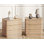 Table de chevet avec station de charge, table de chevet 3 tiroirs, table d'appoint plus large de 24 pouces avec rangement
